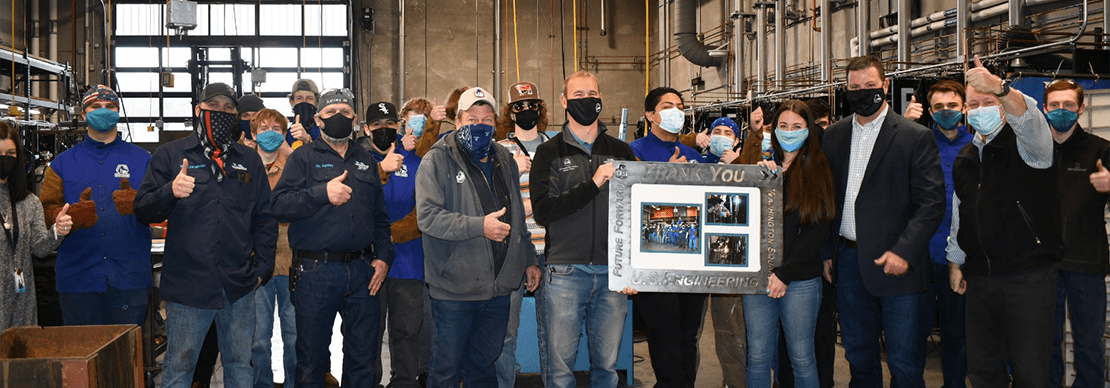 U.S. Engineering and Local 208 Presented with Handmade Appreciation Plaque