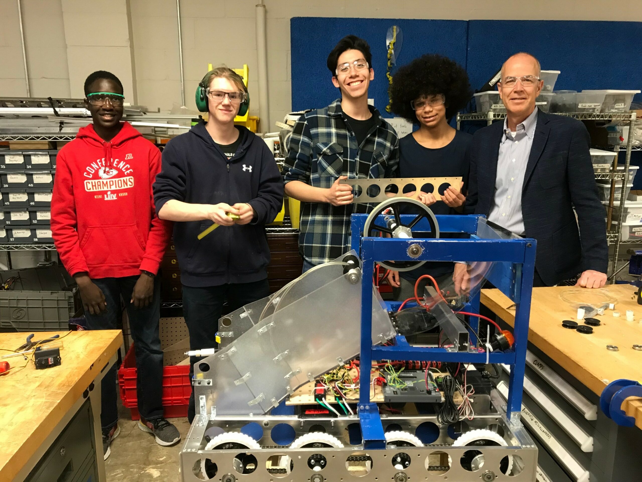 President Tim Moormeier Visits KCEZ Students Preparing for FIRST Robotics Regionals